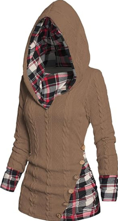 Elena | Highland Knit Patchwork Hoodie