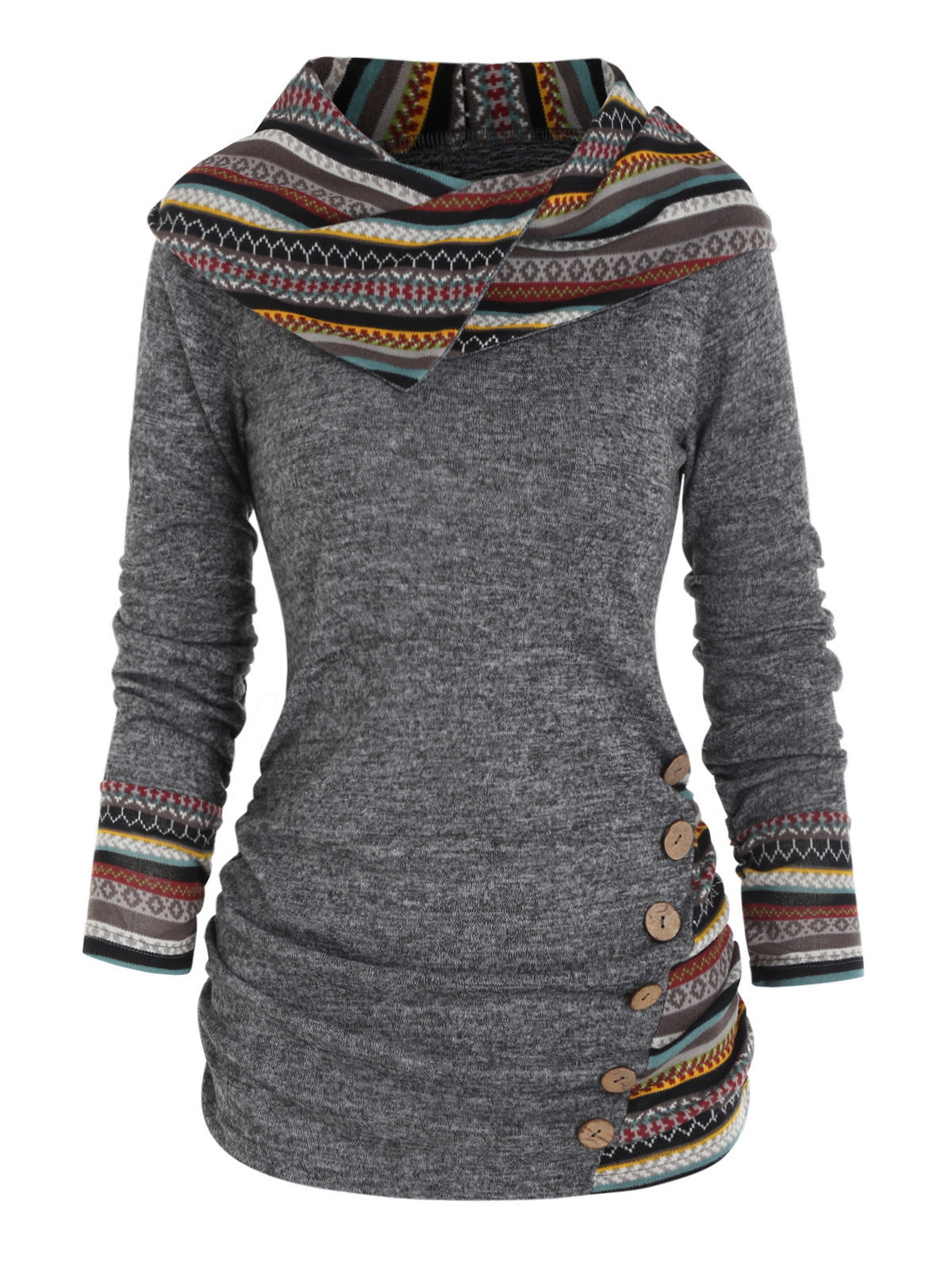 Women's Boho Patchwork Hoodie