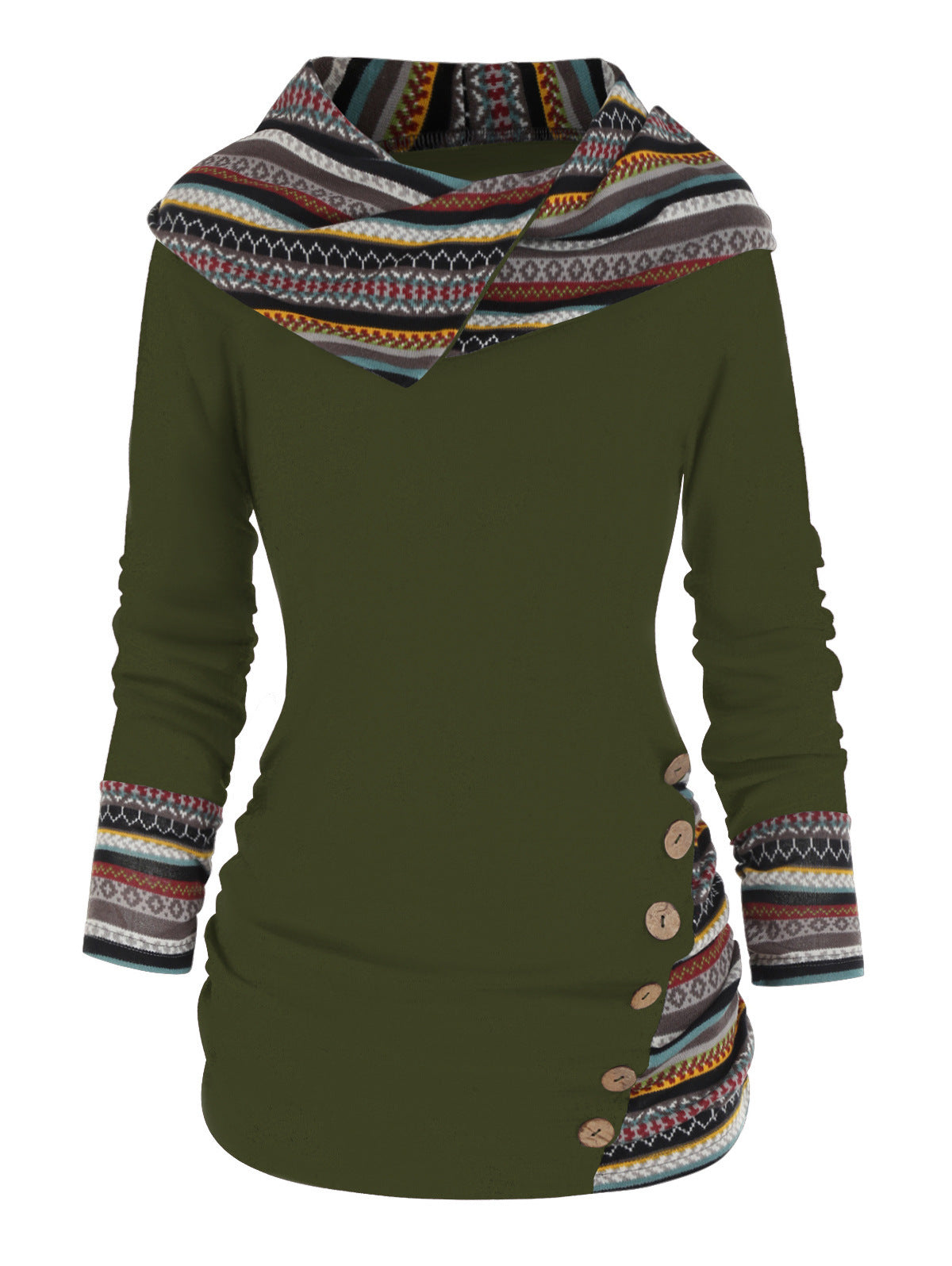 Women's Boho Patchwork Hoodie