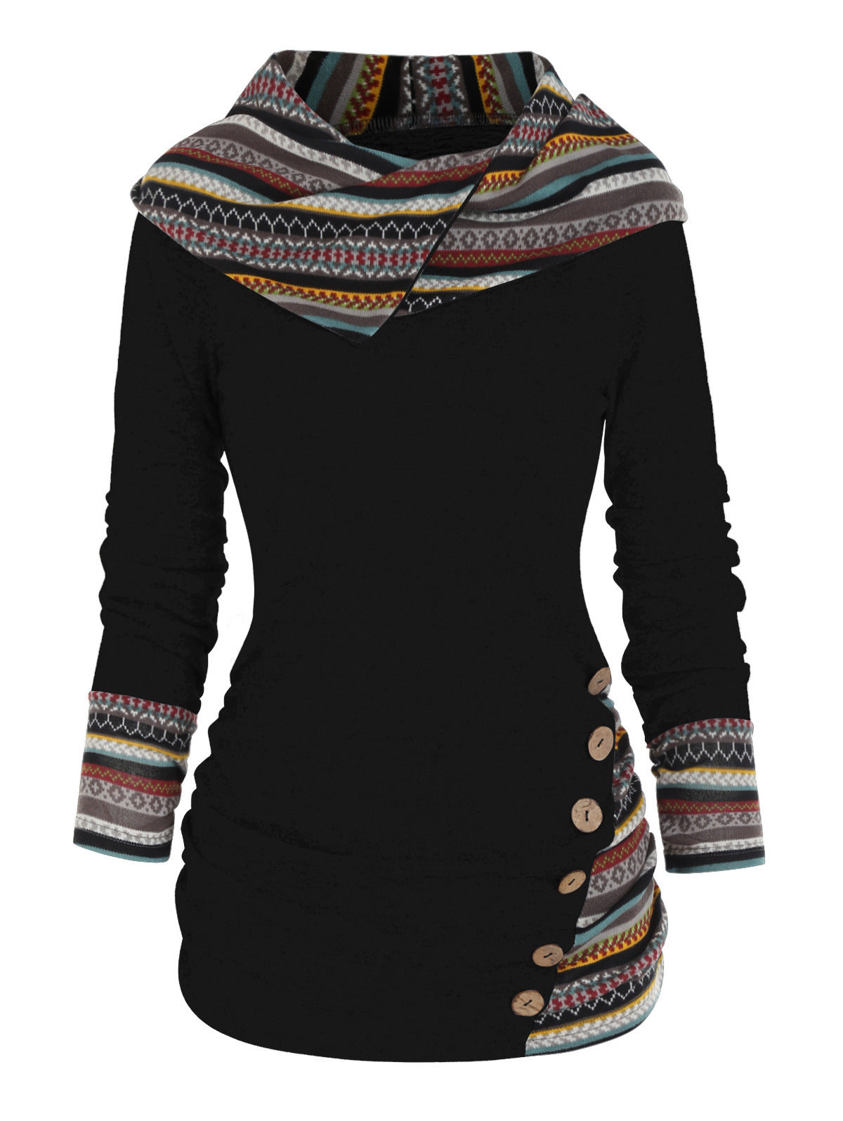 Women's Boho Patchwork Hoodie