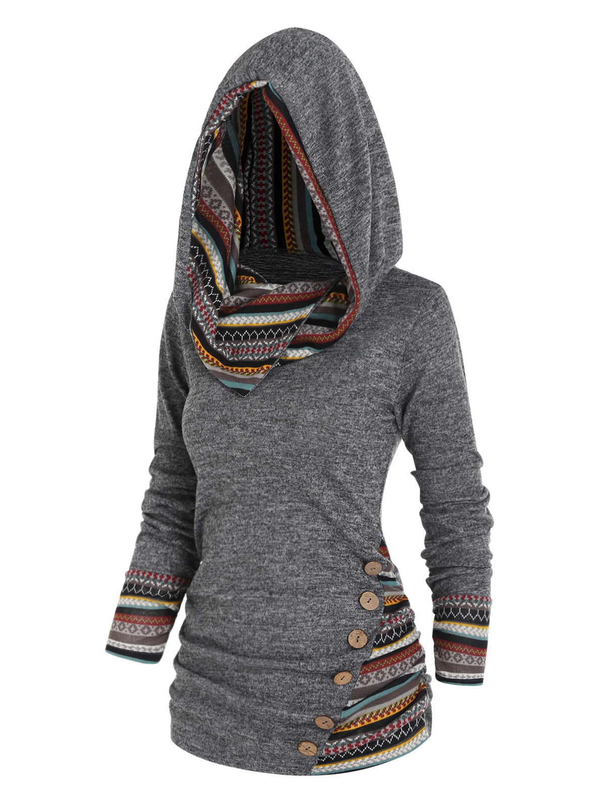 Women's Boho Patchwork Hoodie