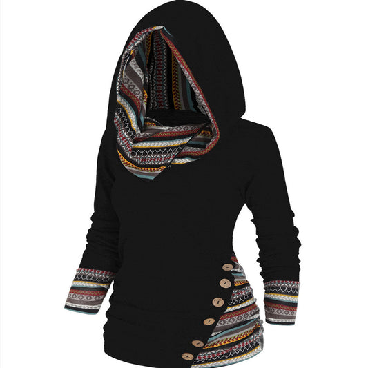 Women's Boho Patchwork Hoodie