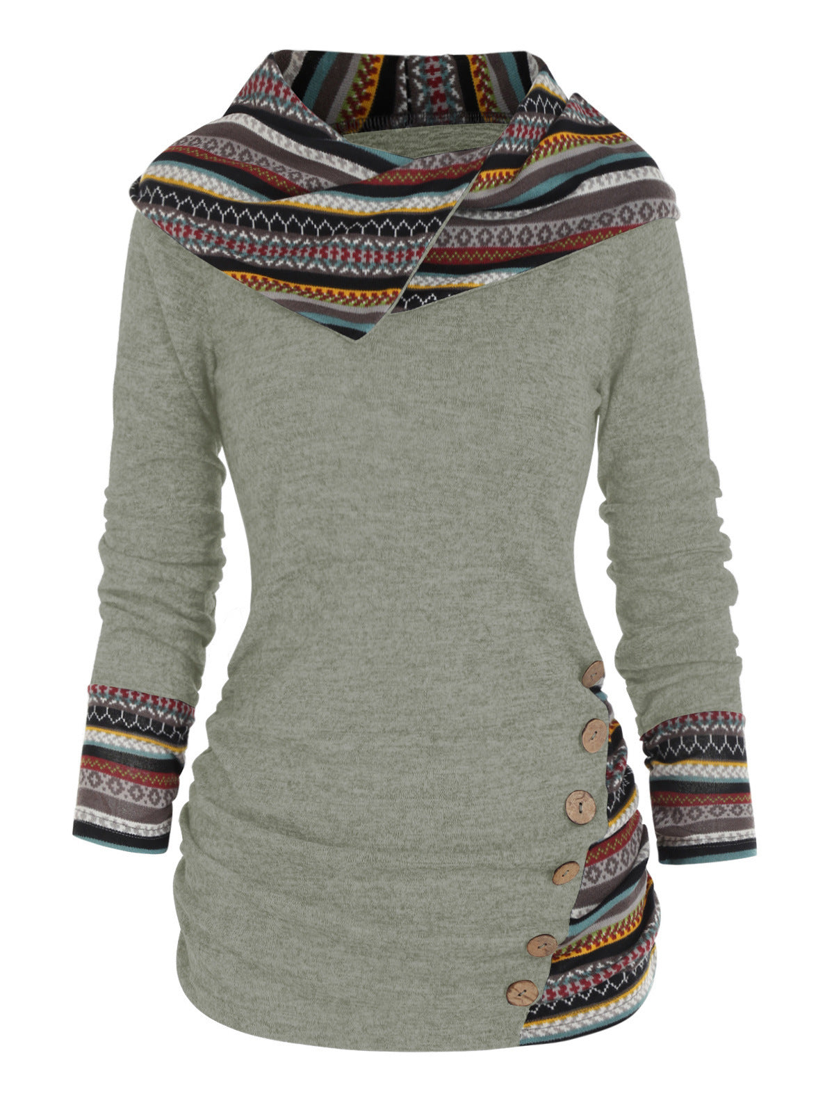 Women's Boho Patchwork Hoodie